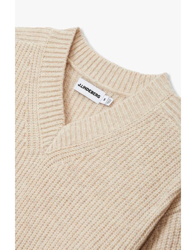 제이린드버그 [J.LINDEBERG] [Men Collection] 비토르 브이넥 헤비 니트_베이지 1525328506 착용컷