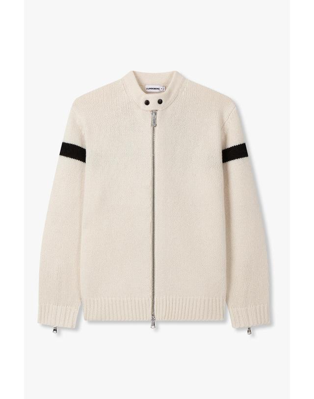제이린드버그 [J.LINDEBERG] [Men Collection] 케슬러 바이커 지퍼 니트_라이트 베이지 1525328509 착용컷