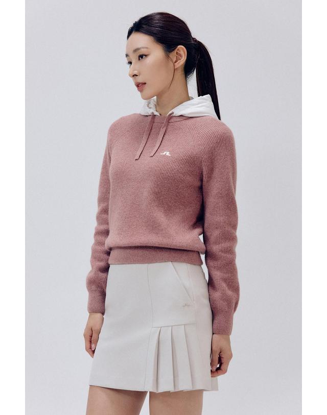 제이린드버그 [J.LINDEBERG] [Women] 이자벨라 후드 LS 스웨터_와인 1545328925 착용컷