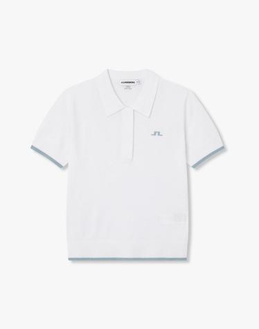 [J.LINDEBERG] [Women] 루시 파인 니트 폴로_화이트 1546128809