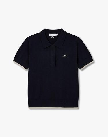 [J.LINDEBERG] [Women] 루시 파인 니트 폴로_네이비 1546128810