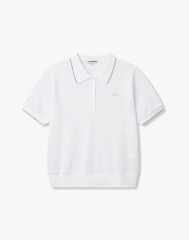 [J.LINDEBERG] [Women] 에바 하이브리드 스웨터 폴로_화이트 1546128913