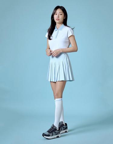 [J.LINDEBERG] [Women] 이네스 플리츠 스커트_블루 1546143914