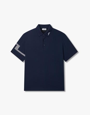 [J.LINDEBERG] [Men] 필립 자카드 스웨터 폴로_네이비 1516128908