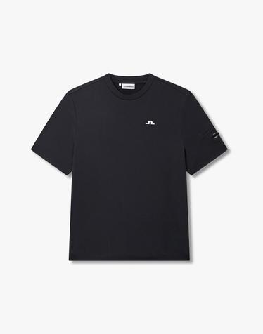 [J.LINDEBERG] [Men] 케빈 하이브리드 크루 셔츠_블랙 1516126936