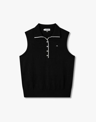 [J.LINDEBERG] [Women] 셀마 슬리브리스 스웨터_블랙 1546128918