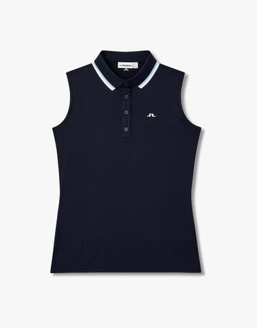 [J.LINDEBERG] [Women] 한나 슬리브리스 폴로_네이비 1546126807
