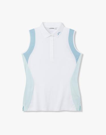 [J.LINDEBERG] [Women] 크리시 슬리브리스 폴로_화이트 1546126810