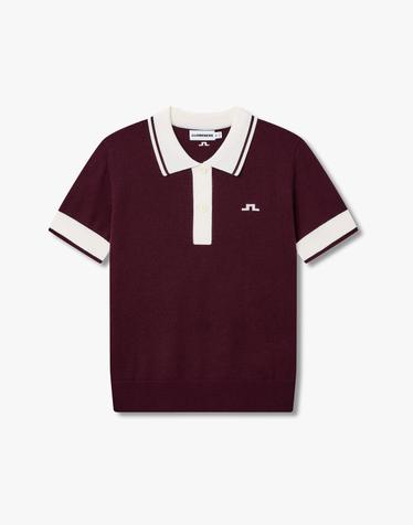 [J.LINDEBERG] [Women] 릴레이 니티드 폴로_와인 1546328802