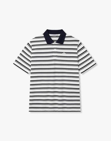 [J.LINDEBERG] [Men Collection] 트론 스트라이프 폴로 피케_네이비 1526326600