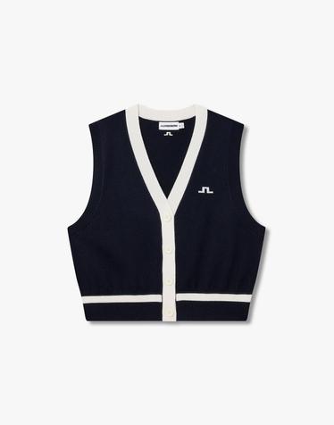 [J.LINDEBERG] [Women] 도브 브이넥 베스트_네이비 1546328804