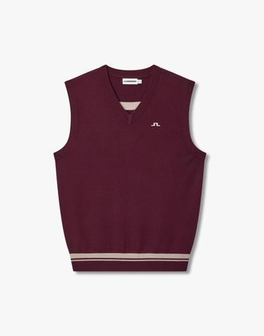 [J.LINDEBERG] [Men] 에릭 니티드 베스트 _와인 1516328802
