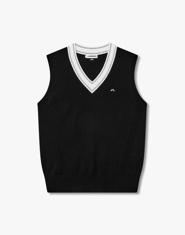 [J.LINDEBERG] [Women] 에바 브이넥 스웨터 베스트_블랙 1546328900