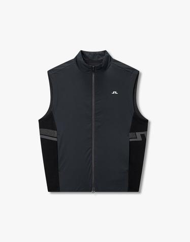 [J.LINDEBERG] [Men] 윌리엄 하이브리드 우븐 베스트_블랙 1516311901