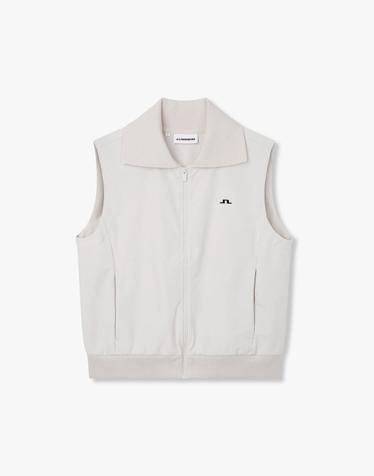 [J.LINDEBERG] [Women] 리아 하이넥 우븐 베스트_베이지 1546311901