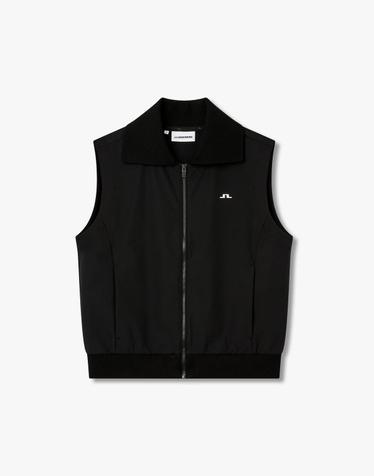 [J.LINDEBERG] [Women] 리아 하이넥 우븐 베스트_블랙 1546311900