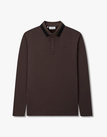 [J.LINDEBERG] [Men] 오닉스 브러시트 롱 슬리브 풀로_다크 브라운 1516326914