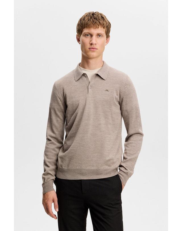 제이린드버그 [J.LINDEBERG] [Men Collection] 카이 니티드 메리노 폴로_멜란지 브라운 1526328502 착용컷