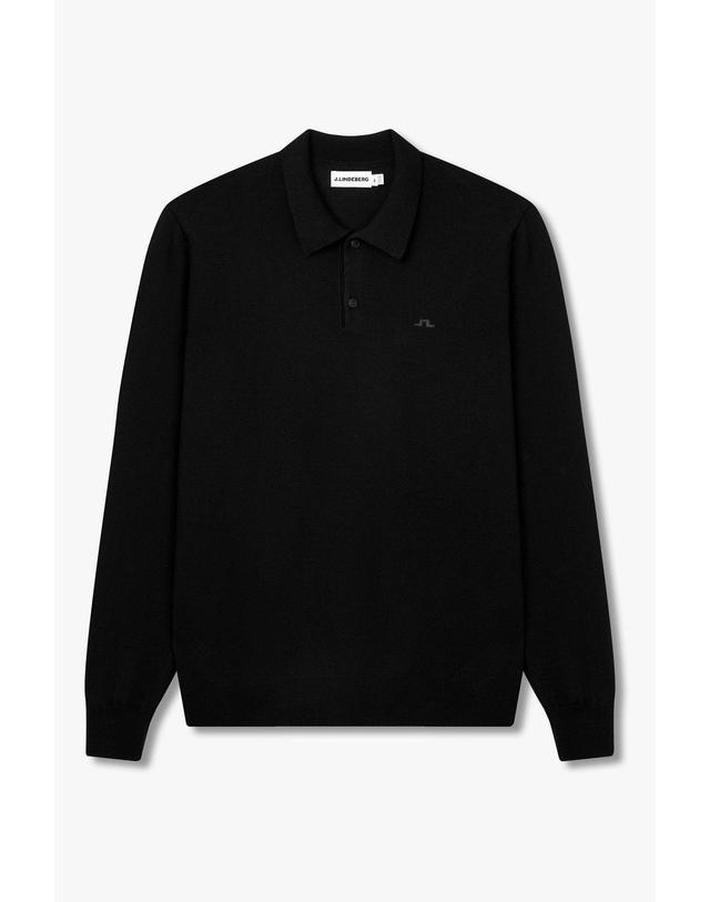 제이린드버그 [J.LINDEBERG] [Men Collection] 카이 니티드 메리노 폴로_블랙 1526328500 착용컷
