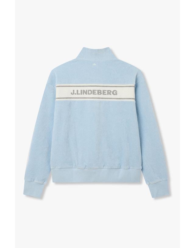 제이린드버그 [J.LINDEBERG] [Women] 레아 코듀로이 윈드브레이크 셔츠_라이트 블루 1546326924 착용컷