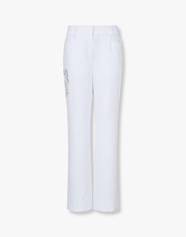 [PHILIPP PLEIN GOLF] [Women] 그래픽 부츠컷 팬츠_화이트 PP44340504