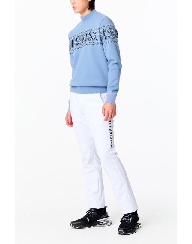 필립플레인골프 [PHILIPP PLEIN GOLF] [Men] 하이넥 스웨터_라이트 블루 PP14328517 착용컷