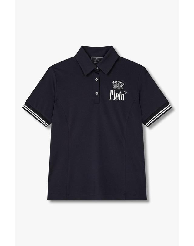 필립플레인골프 [PHILIPP PLEIN GOLF] [Women] SP 에센셜 피케 티셔츠_블랙 PP45126512 착용컷