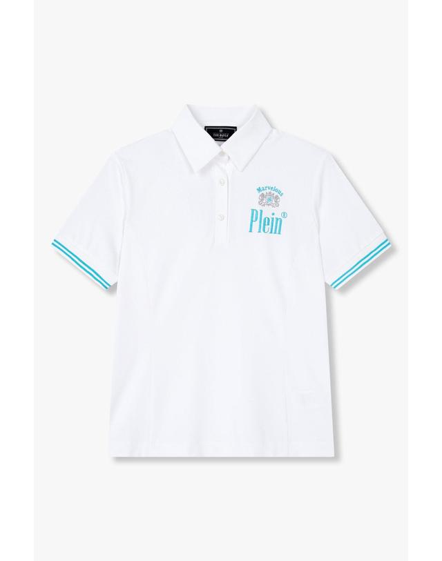 필립플레인골프 [PHILIPP PLEIN GOLF] [Women] SP 에센셜 피케 티셔츠_화이트 PP45126511 착용컷