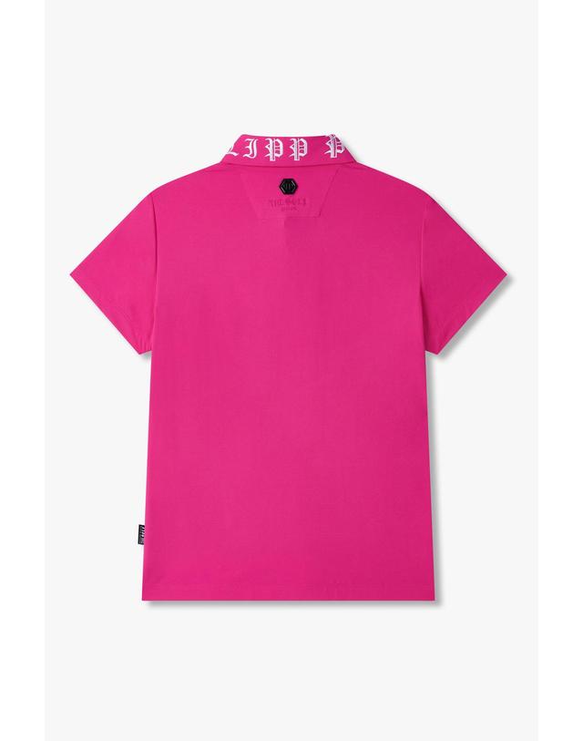 필립플레인골프 [PHILIPP PLEIN GOLF] [Women] SM 에센셜 티셔츠_다크 핑크 PP45126518 착용컷