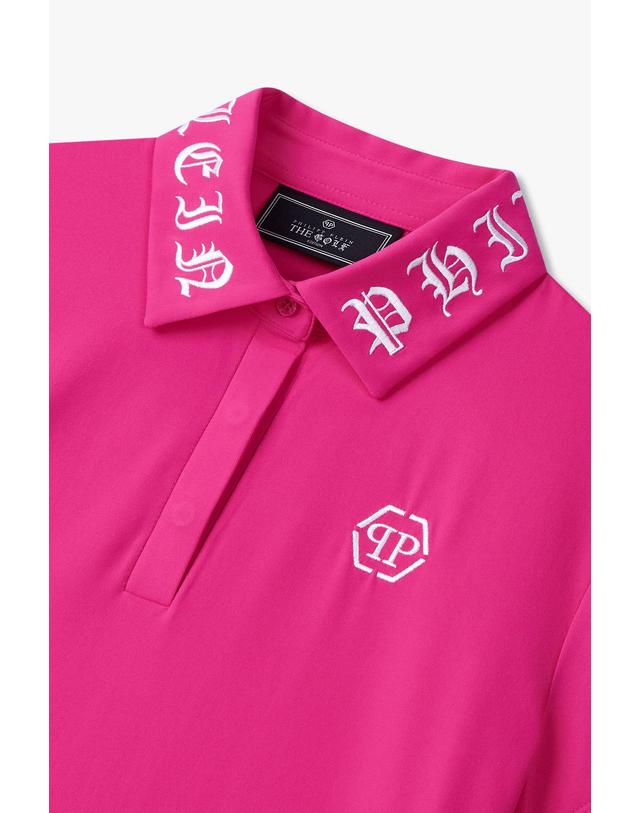 필립플레인골프 [PHILIPP PLEIN GOLF] [Women] SM 에센셜 티셔츠_다크 핑크 PP45126518 착용컷