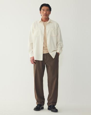 [MAN ON THE BOON] 샴브레이 워크 셔츠_에크루 4716103015