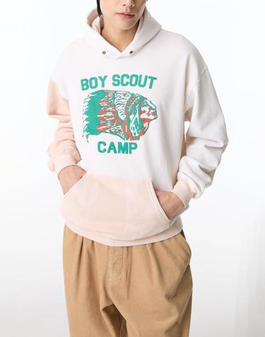 [MAN ON THE BOON] [WILD DONKEY] BOY SCOUT 그래픽 후디_크림 4714312102