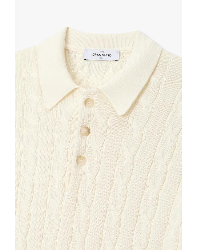 맨온더분 [MAN ON THE BOON] [GRAN SASSO] 케이블 스웨터 _아이보리 4716113108 착용컷