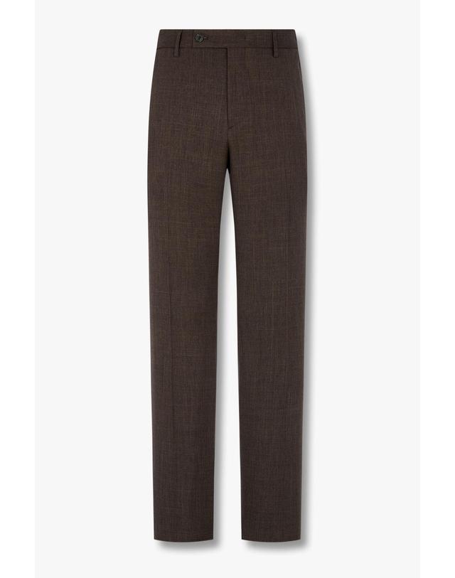 맨온더분 [MAN ON THE BOON] 사이드 밴딩 언발 버튼 팬츠_브라운 4715104021 착용컷