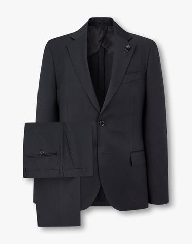 [LARDINI] 스티치 디테일 울 싱글 수트 _블랙 1915101003