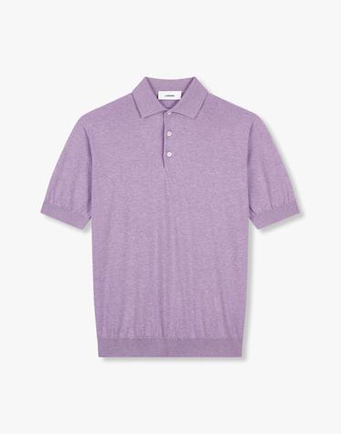 [LARDINI] 숏 슬리브 코튼 폴로 니트 _퍼플 1915128019