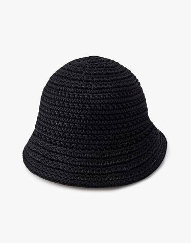 [LARDINI] 크로셰 위빙 햇 _블랙 1915141001