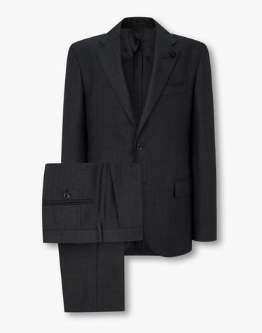 [LARDINI] 헤링본 패턴 클래식 싱글 수트_블랙 1915301005
