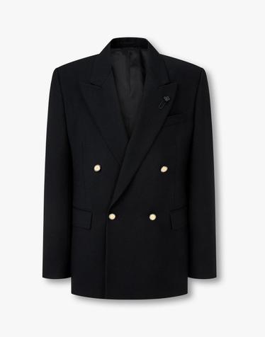 [LARDINI] 피크트 라펠 클래식 더블 자켓_블랙 1915302005