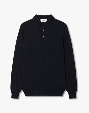 라르디니 [LARDINI] 베이직 울 폴로 니트 풀오버_네이비 1915328016