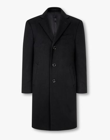 [LARDINI] 캐시미어 노치트 라펠 싱글 코트_블랙 1915308009