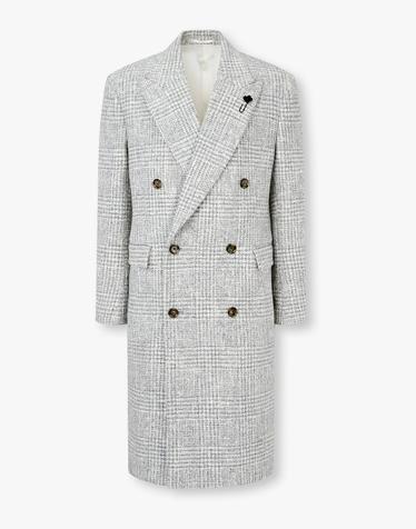 [LARDINI] 알파카 블렌드 부클레 더블 코트_그레이 1915308013