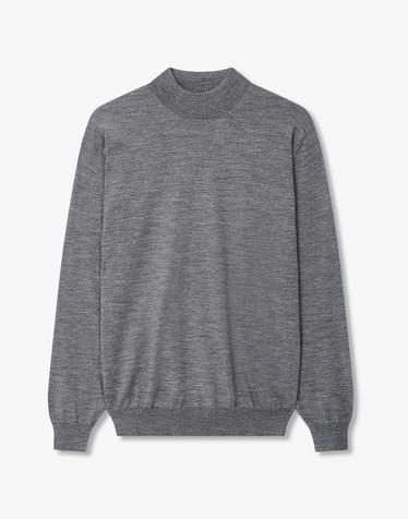 [LARDINI] 모크넥 울 니트 풀오버_그레이 1915328019