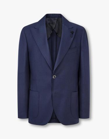 [LARDINI] 실크 블렌드 피크트 라펠 싱글 자켓_라이트 네이비 1915302103