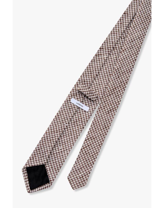 라르디니 [LARDINI] 하운드투스 체크 실크 타이 _다크 브라운 1915138003 착용컷