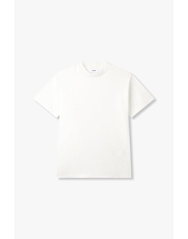 라르디니 [LARDINI] 숏 슬리브 모크넥 티셔츠 _화이트 1915128030 착용컷