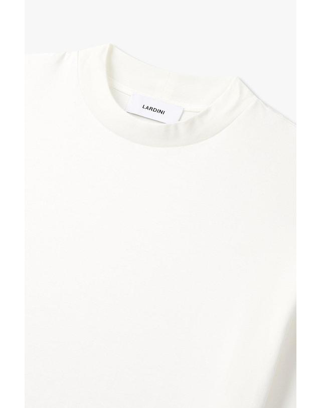 라르디니 [LARDINI] 숏 슬리브 모크넥 티셔츠 _화이트 1915128030 착용컷