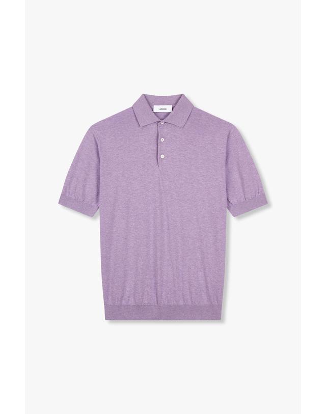 라르디니 [LARDINI] 숏 슬리브 코튼 폴로 니트 _퍼플 1915128019 착용컷