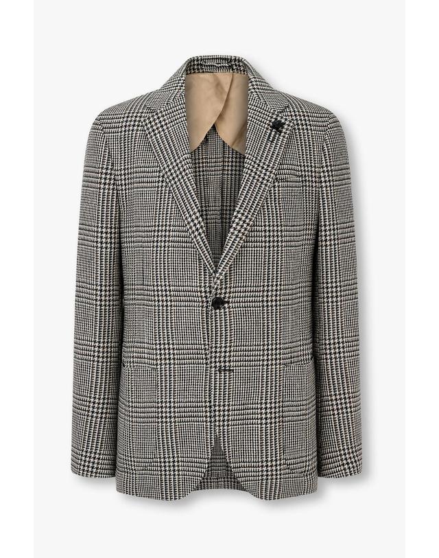 라르디니 [LARDINI] 알파카 블렌드 하운드투스 자켓_멀티 1915302003 착용컷
