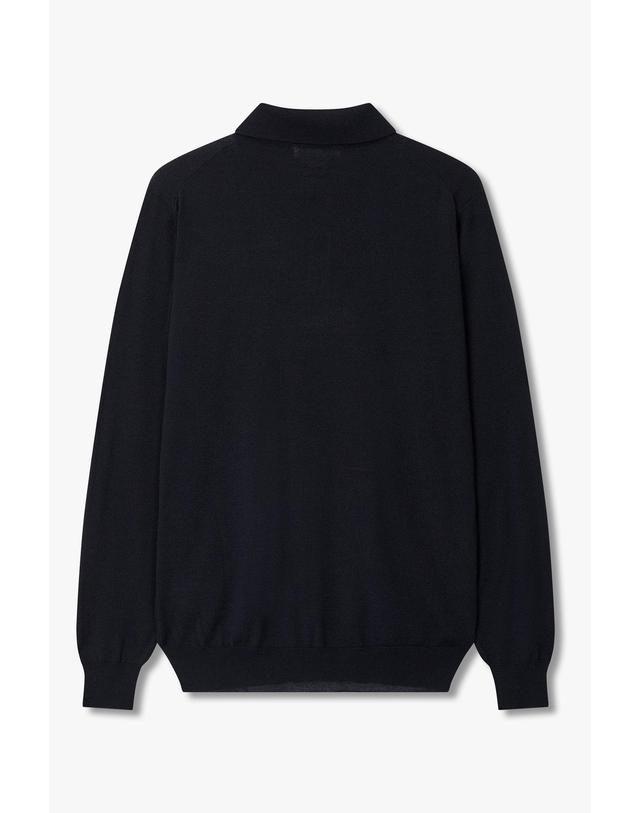 라르디니 [LARDINI] 베이직 울 폴로 니트 풀오버_네이비 1915328016 착용컷